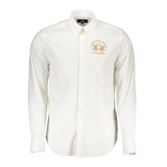 La Martina Elegant Long-Sleeved White Shirt for Men