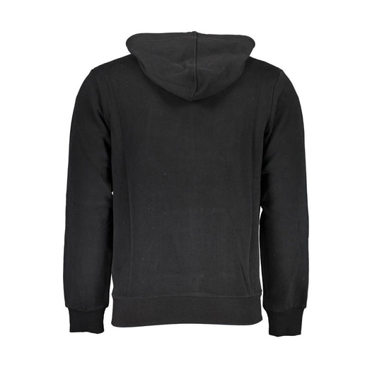 La Martina Sleek Hooded Cotton Sweatshirt in Black