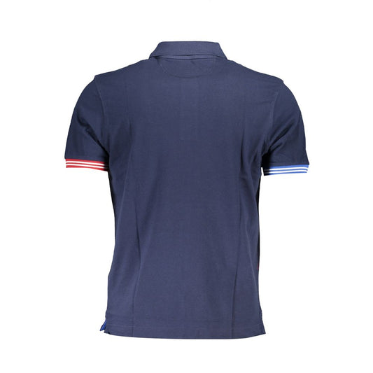 La Martina Elegant Blue Contrast Detail Polo Shirt