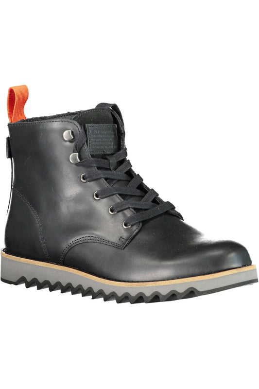 Levi's Elevated Black Ankle Boots with Contrasting Sole