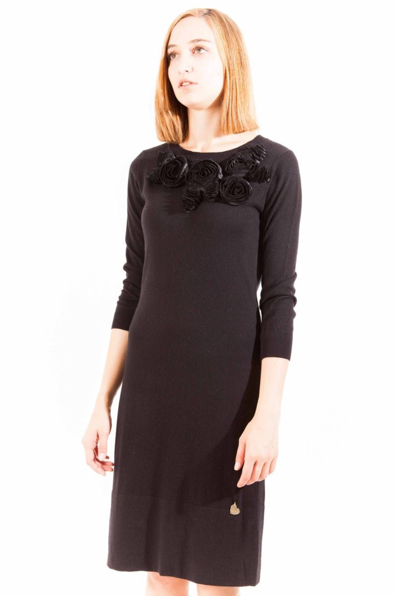 Love Moschino Elegant Long Sleeve Little Black Dress