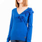 Love Moschino Embroidered V-Neck Long Sleeve Sweater