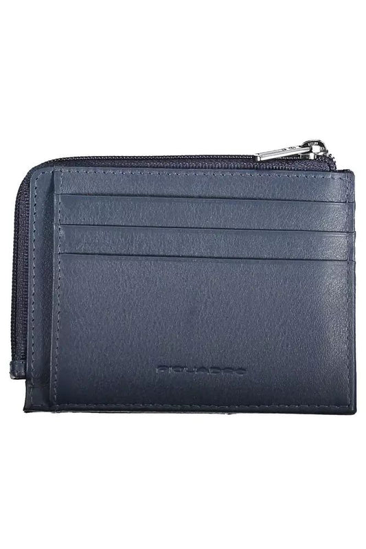 Piquadro Sleek Blue Leather Card Holder with RFID Blocker