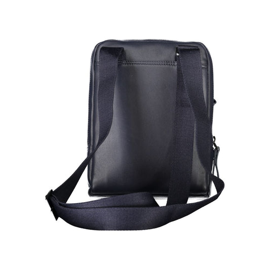 Piquadro Sleek Blue Leather Shoulder Bag with Contrast Detail