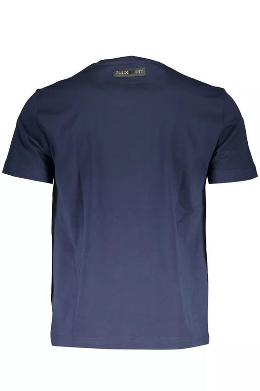 Plein Sport V-Neck Logo Print Cotton T-Shirt