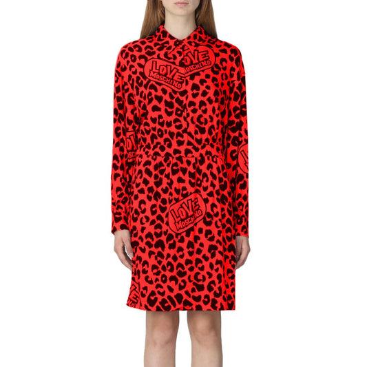 Love Moschino Elegant Viscose Blend Leopard Print Dress