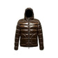 Centogrammi Reversible Hooded Down Jacket in Brown and Black