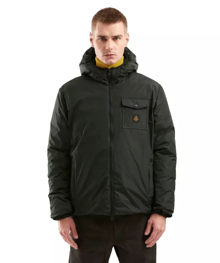 Refrigiwear Chic Green Men's Winter Jacket – Smooth & Quilted