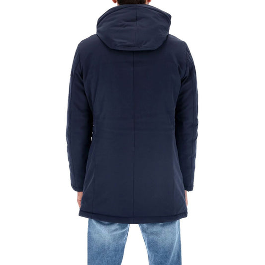 Refrigiwear Chic Blue Padded Parka with Removable Hood