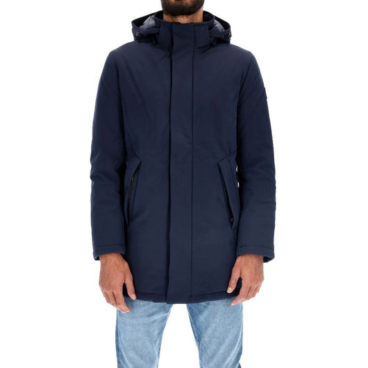 Refrigiwear Chic Blue Padded Parka with Removable Hood