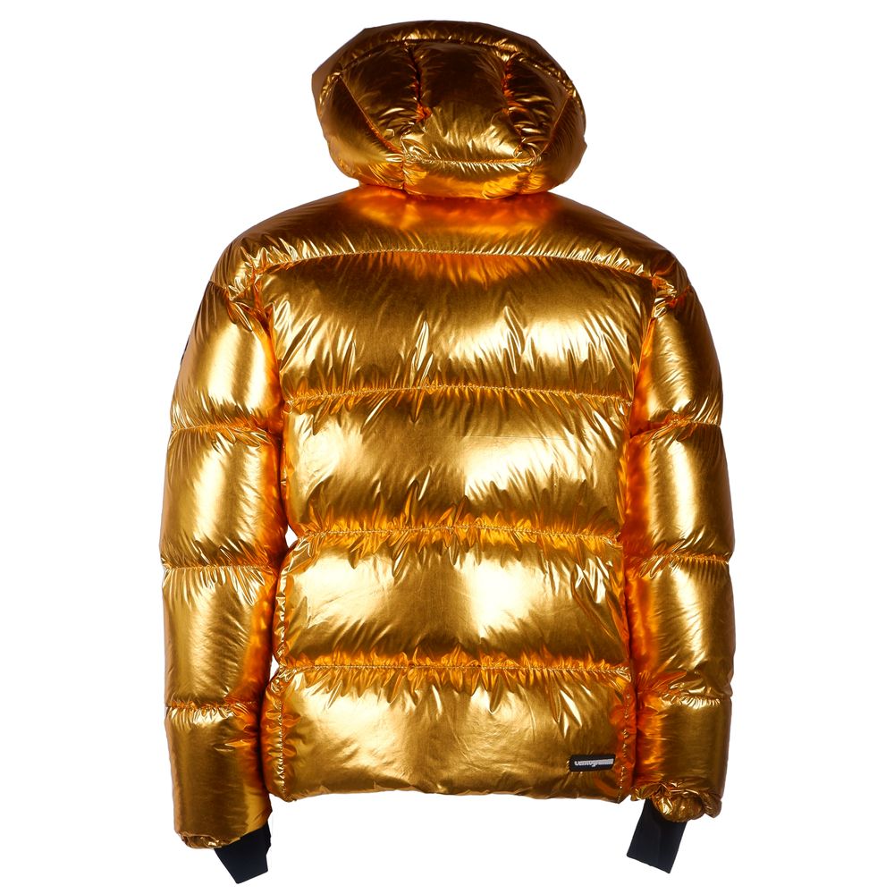Centogrammi Exquisite Golden Puffer Jacket with Hood