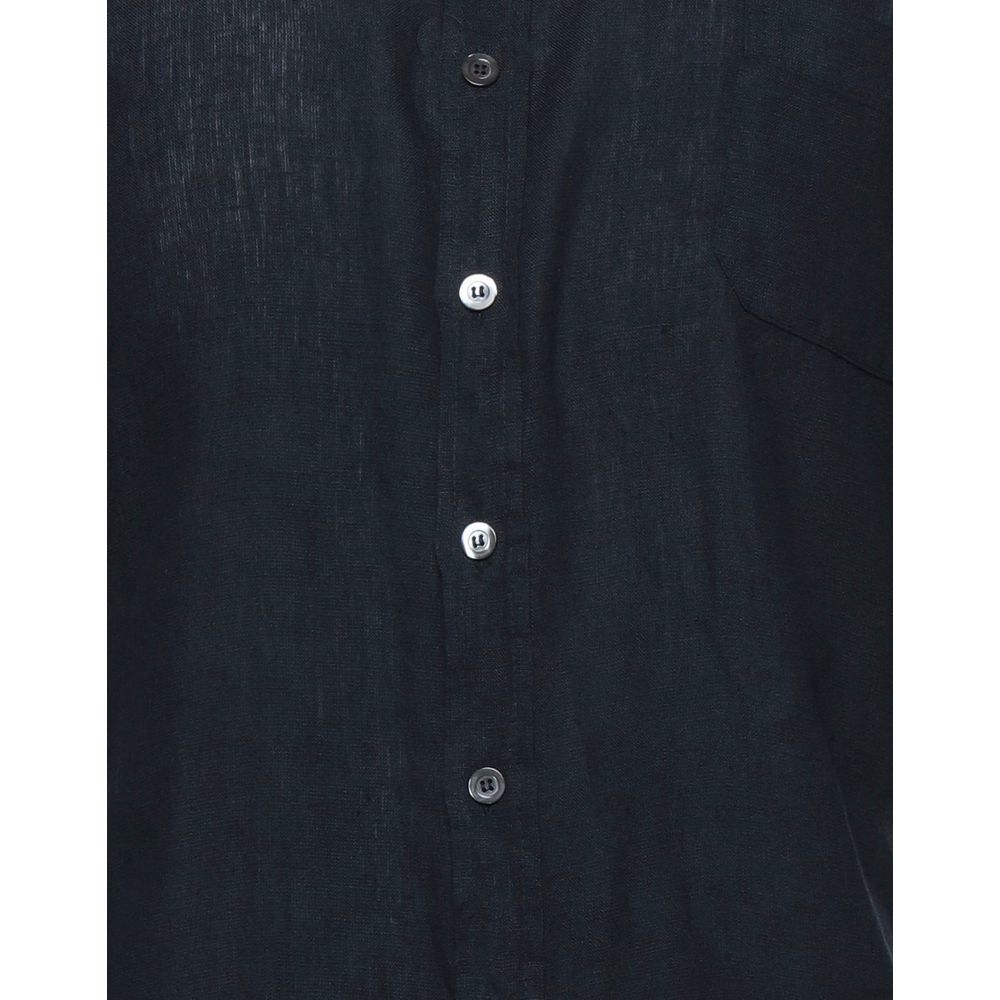 Alpha Studio Midnight Blue Linen Shirt - Italian Craftsmanship