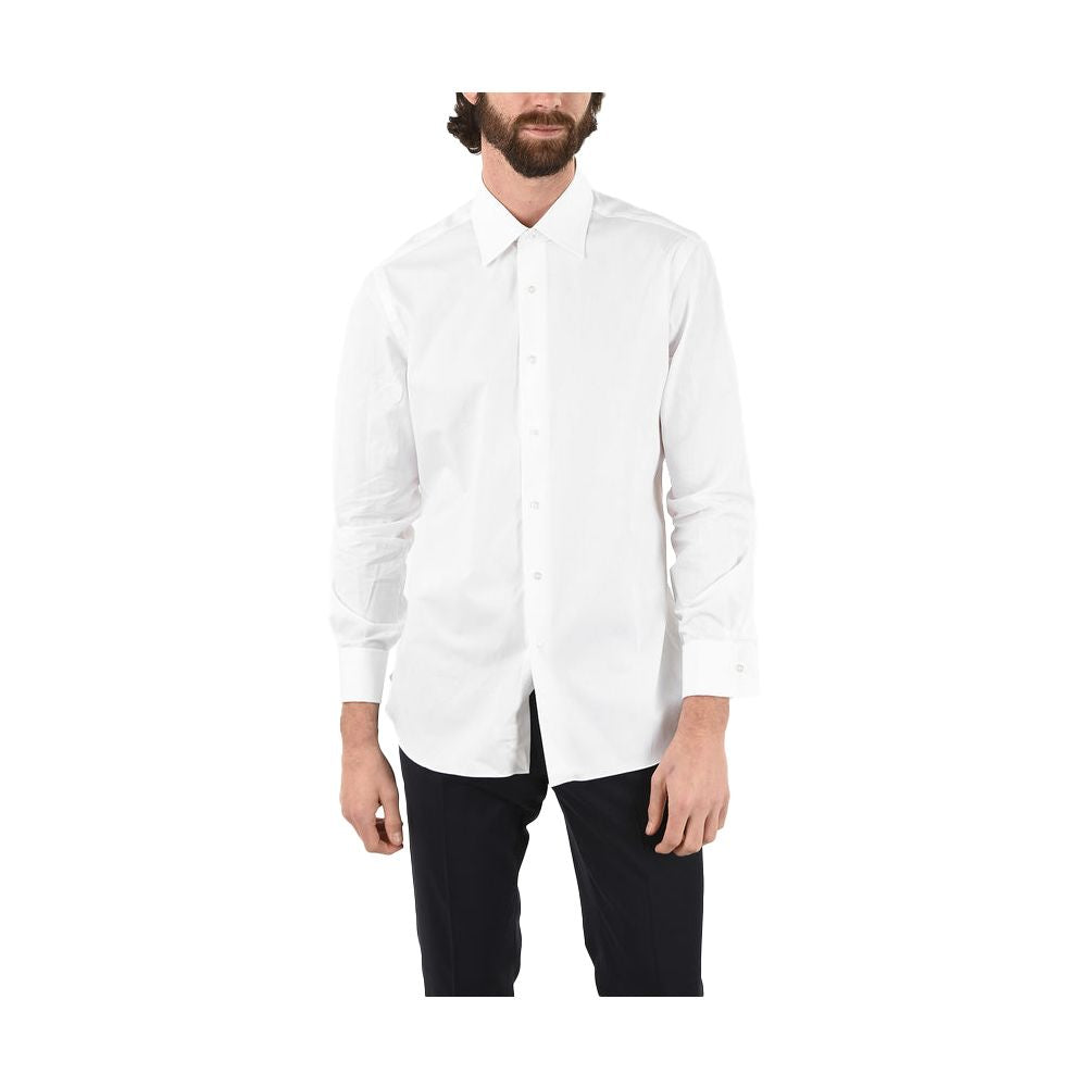 Aquascutum Elegant White Cotton Blend Shirt
