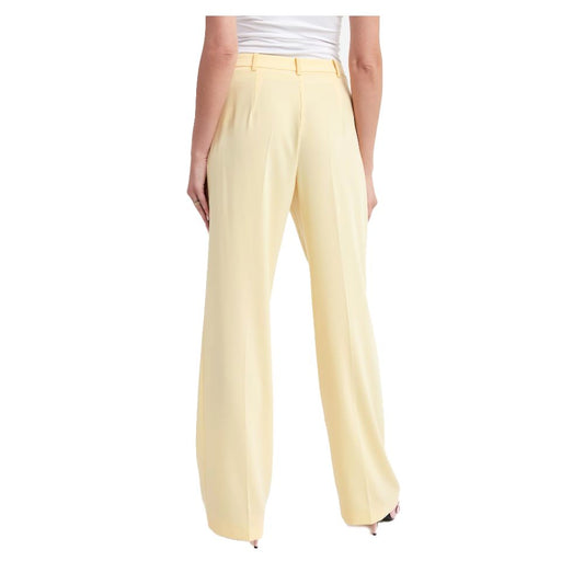 Patrizia Pepe Elegant Smooth Fabric Trousers in Yellow