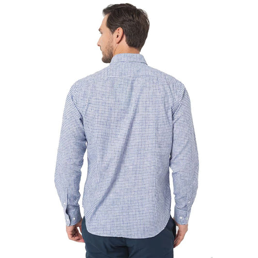 La Martina Elegant Checkered Cotton Shirt with Embroidered Logo