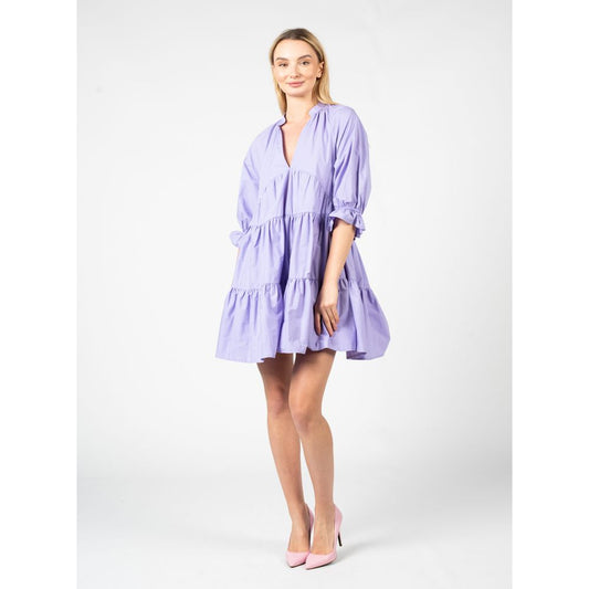 PINKO Elegant Lilac Cotton Summer Dress
