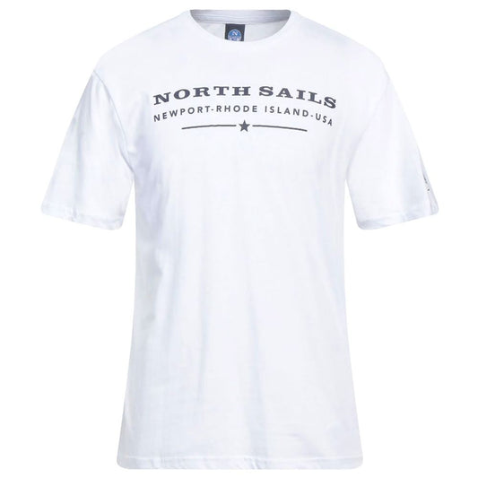 North Sails Elegant White Cotton Tee with Chest Print