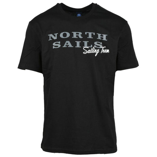North Sails Embossed Logo Cotton Tee in Timeless Black