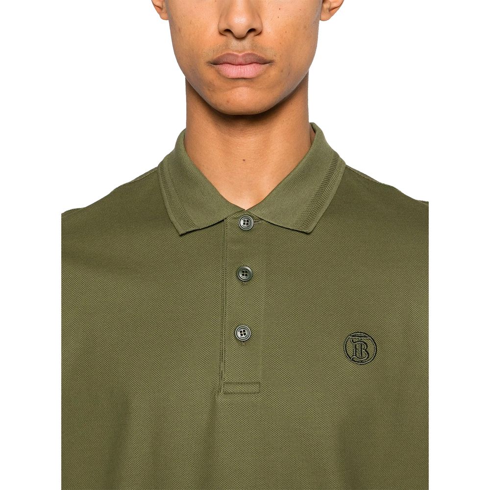 Burberry Green Cotton Polo Shirt