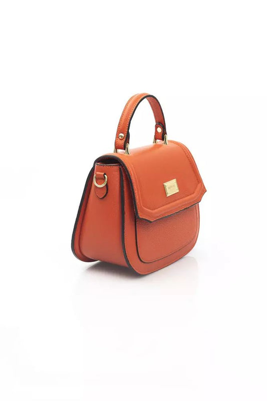 Baldinini Trend Elegant Red Leather Shoulder Bag with Golden Accents