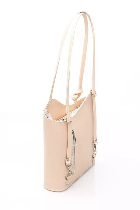 Baldinini Trend Chic Pink Leather Backpack for Sophisticated Style