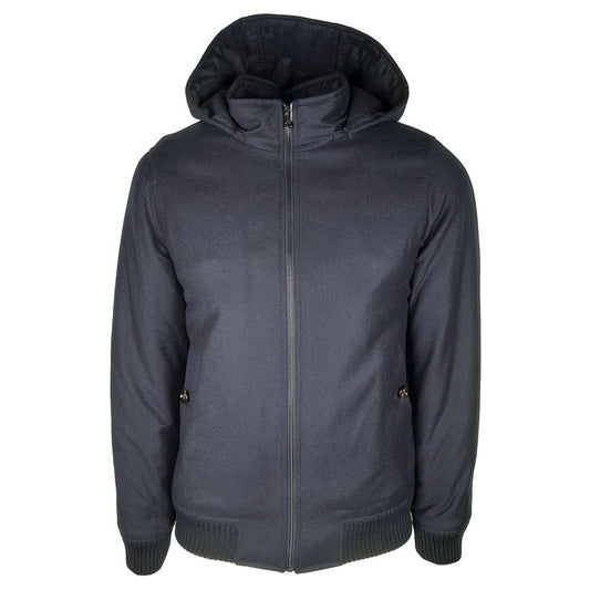 Made in Italy Elegant Wool-Cashmere Men's Jacket with Hood