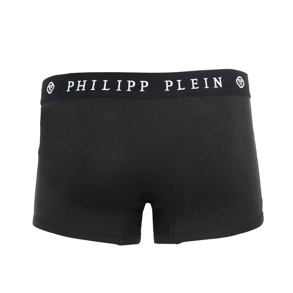 Philipp Plein Sleek Black Cotton Boxer Duo