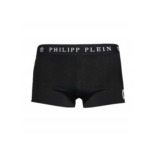 Philipp Plein Sleek Black Designer Men's Swim Boxers