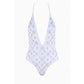 Philipp Plein White Rhinestone Embellished Swimsuit