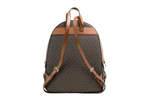Michael Kors Jaycee Large Brown Signature PVC Shoulder Backpack Bookbag