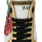 Dolce & Gabbana Elegant Sequined Floral Leather Sneakers