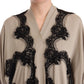 Dolce & Gabbana Elegant Beige Embroidered Lace Kaftan Dress
