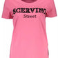 Scervino Street Chic Pink Embroidered Tee with Contrasting Details