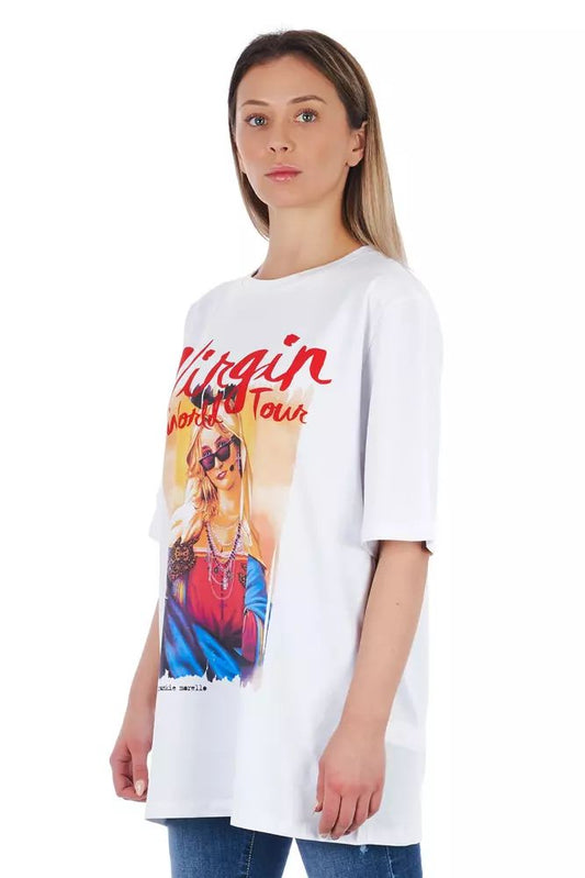 Frankie Morello Oversized Cotton Tee with Chic Prints