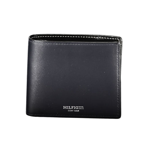 Tommy Hilfiger Elegant Blue Leather Bi-Fold Wallet