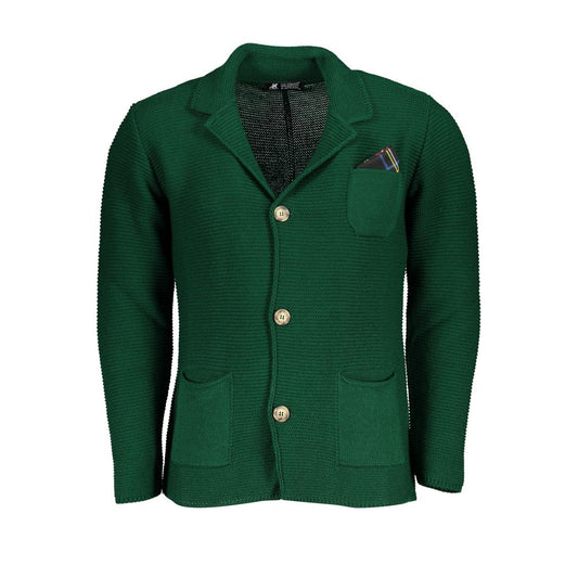 U.S. Grand Polo Elegant Green Cardigan with Pockets
