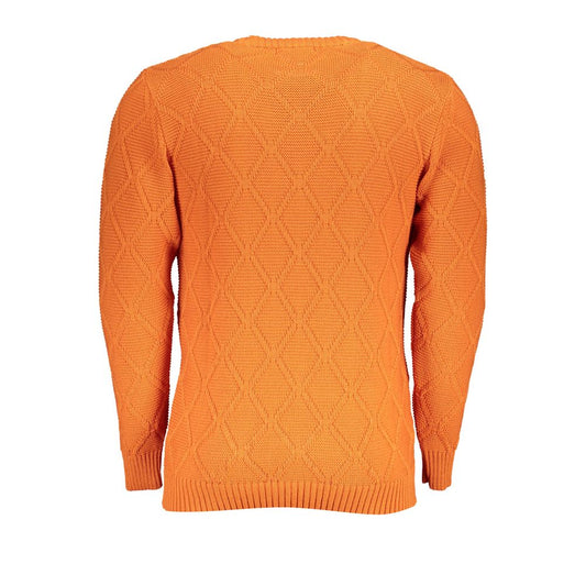 U.S. Grand Polo Orange Diamond Pattern Crew Neck Sweater