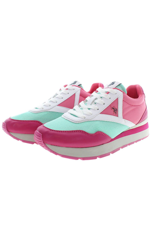U.S. POLO ASSN. Chic Pink Lace-up Sports Sneakers