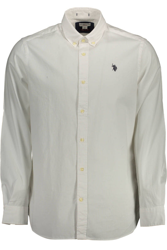 U.S. POLO ASSN. Elegant White Cotton Button-Down Shirt