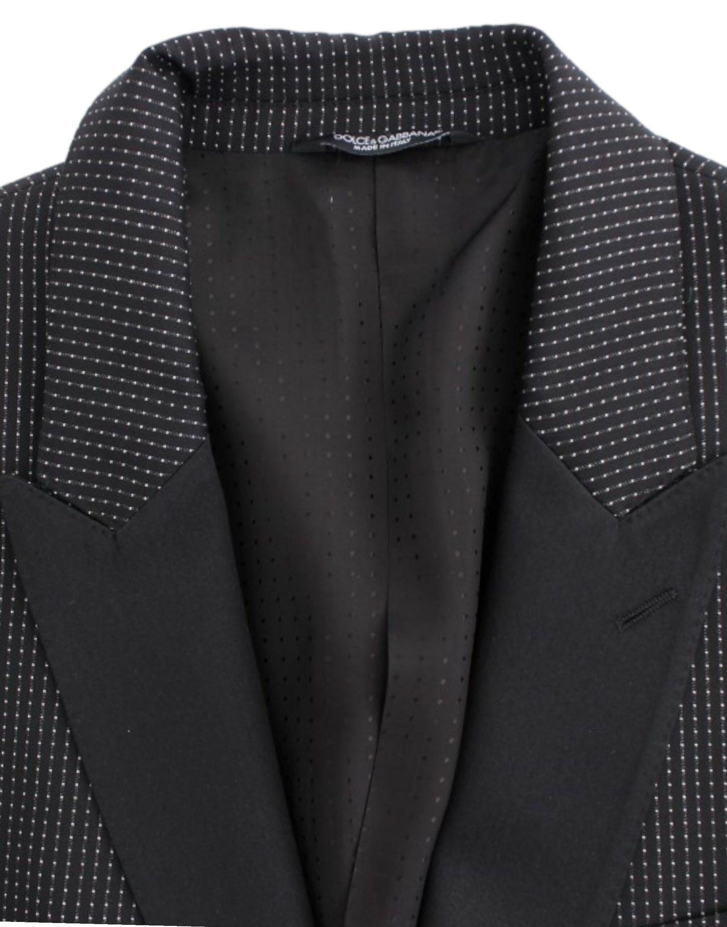 Dolce & Gabbana Elegant Black Polka Dotted Slim Fit Blazer