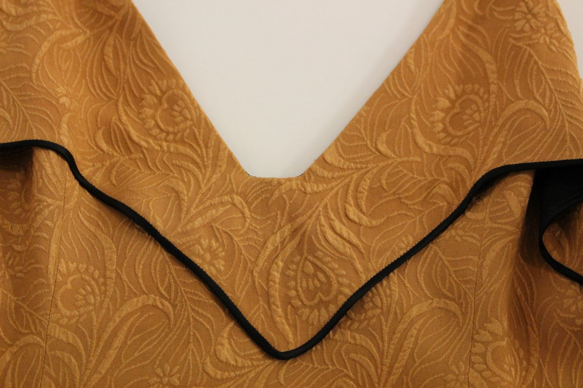 FILOS Silk Bronze & Black Sleeveless Sheath Dress