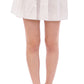 Andrea Incontri White Cotton Checkered Stretch Skirt