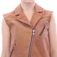 La Maison du Couturier Brown Leather Jacket Vest