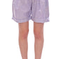 Licia Florio Elegant Purple Viscose Shorts - Side Zip Closure