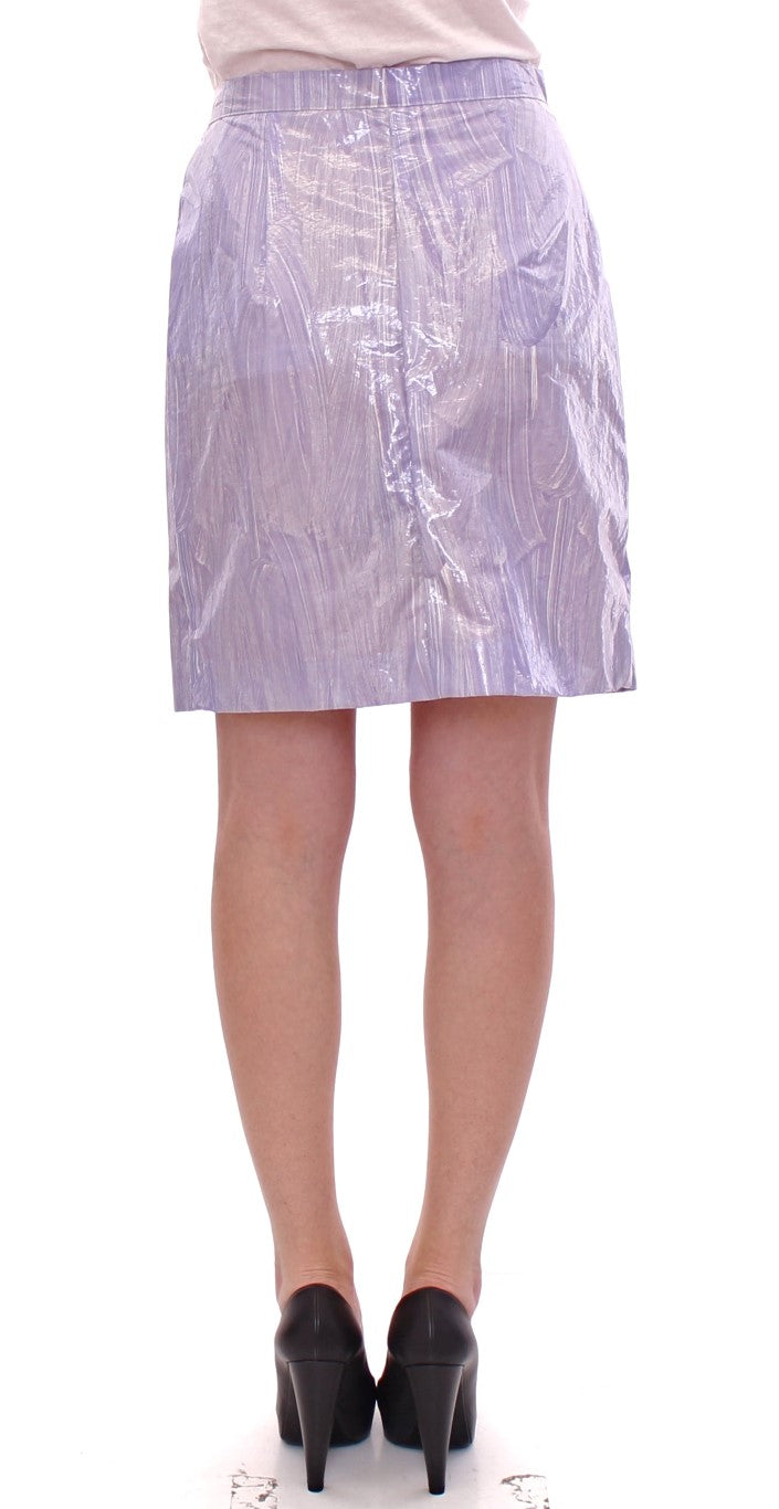 Licia Florio Purple Viscose Above-Knee Wrap Skirt