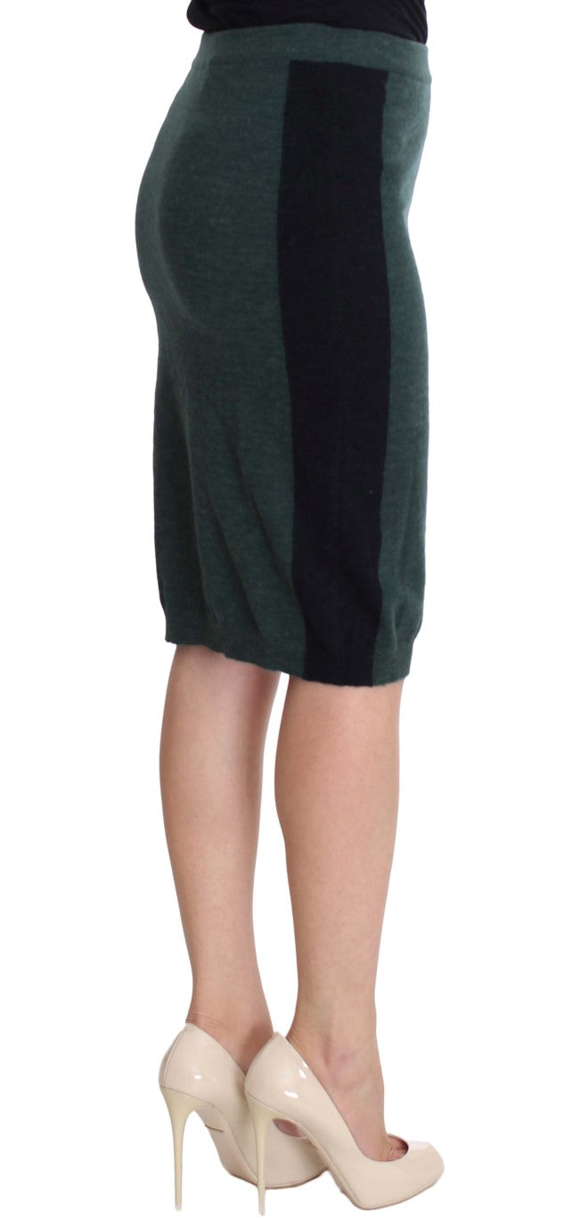 MILA SCHÖN Green Wool Blend Pencil Skirt