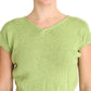 PINK MEMORIES Green Cotton Blend Knitted Sweater