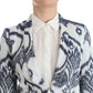 Christian Pellizzari Blue White Blazer Suit Jacket