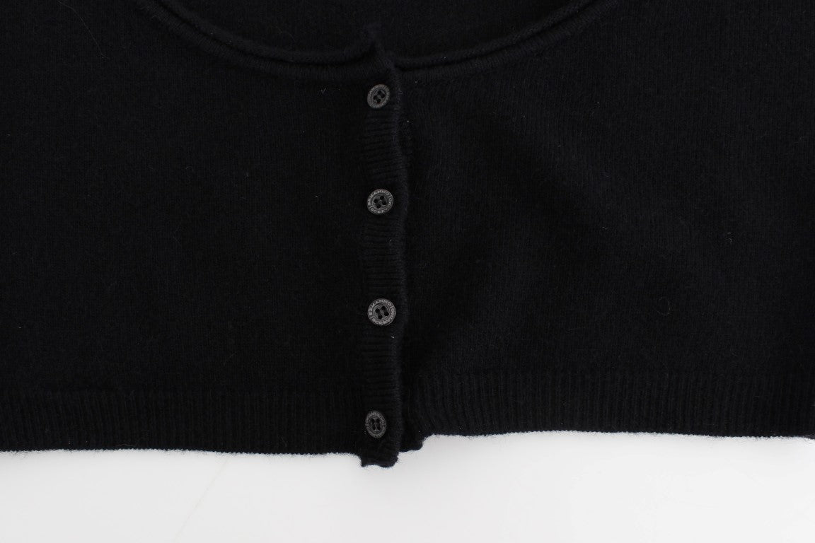 Ermanno Scervino Black Cashmere Cardigan Sweater