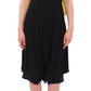 Lamberto Petri Elegant Silk Blend Shift Dress in Black and Yellow